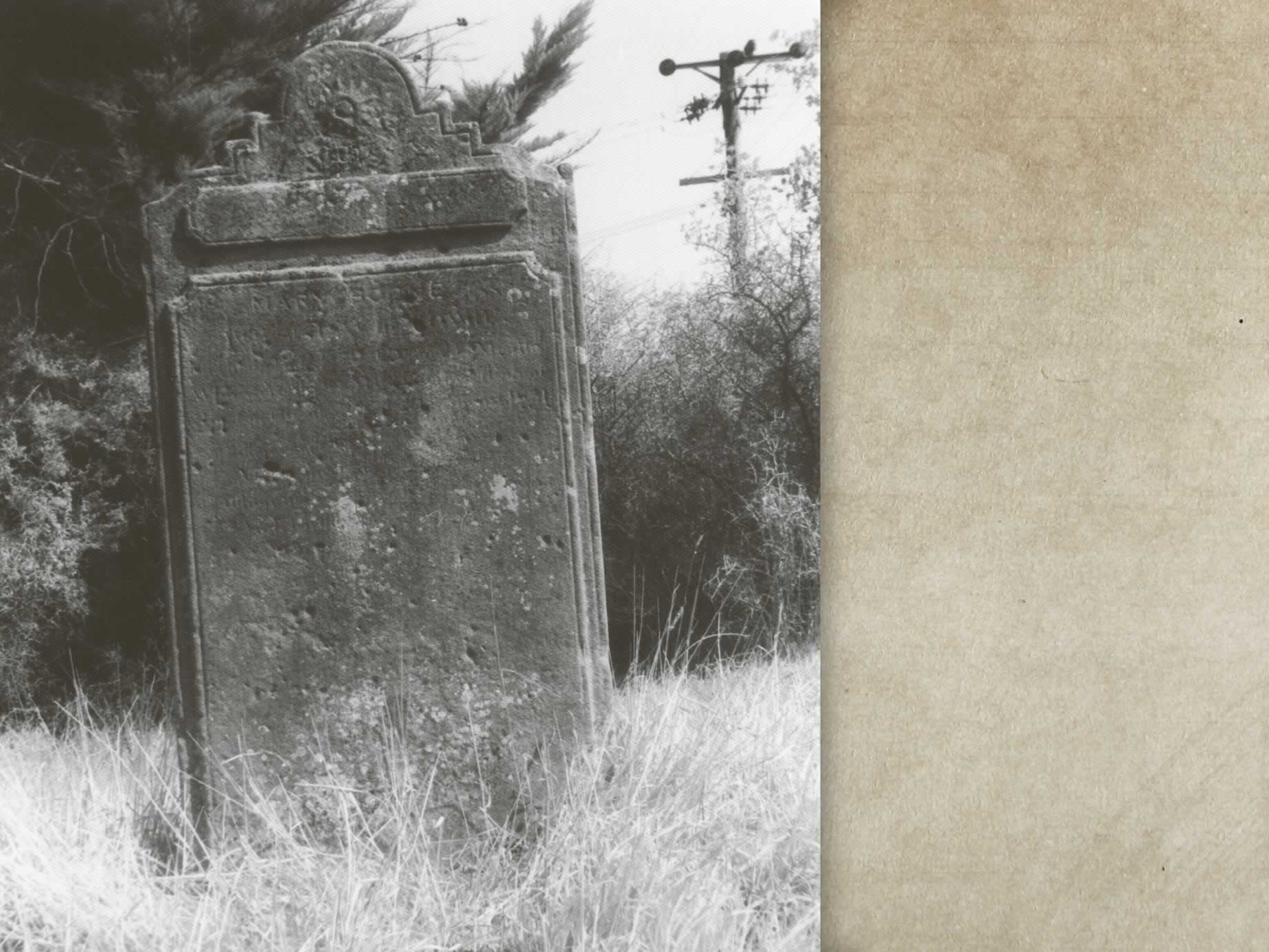 The gravestone of Mary Bogue, who passed away in 1851